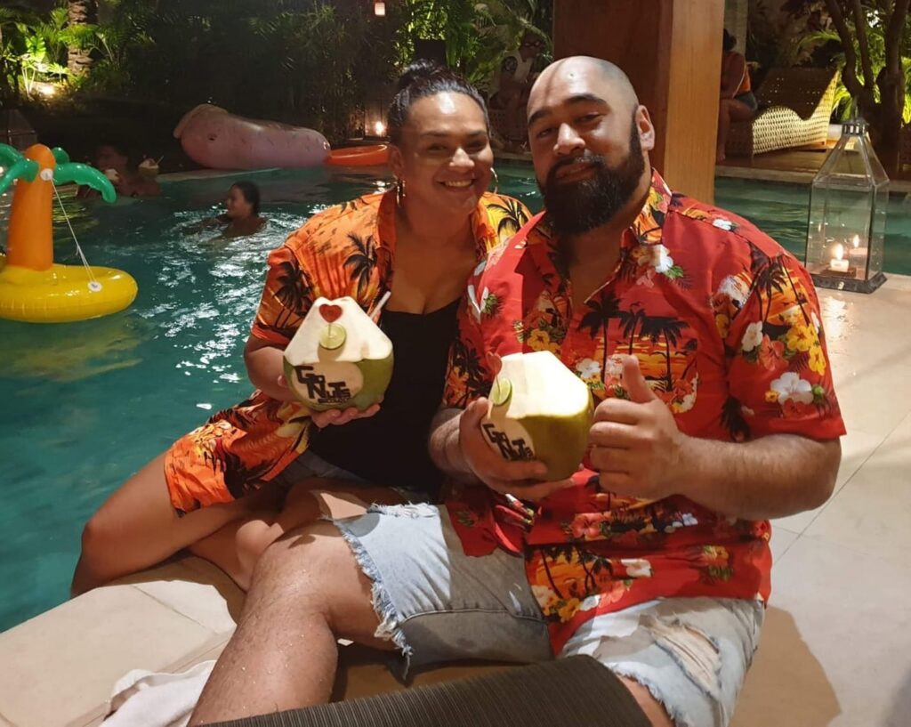 Cool fresh coconut drink at Villa Kinara